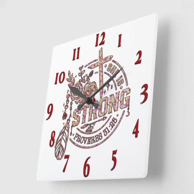 Inspiration Christlich Bibelverse Quadratische Wanduhr (Winkel)