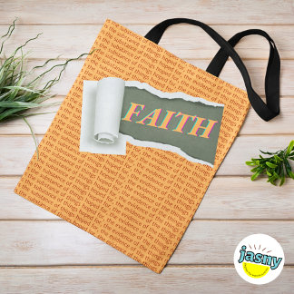 Inspiration Christlich Scripture Faith Orange Tasche