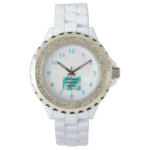 Inspiration Damen-Uhr mit Strass und weißem Emaill Armbanduhr