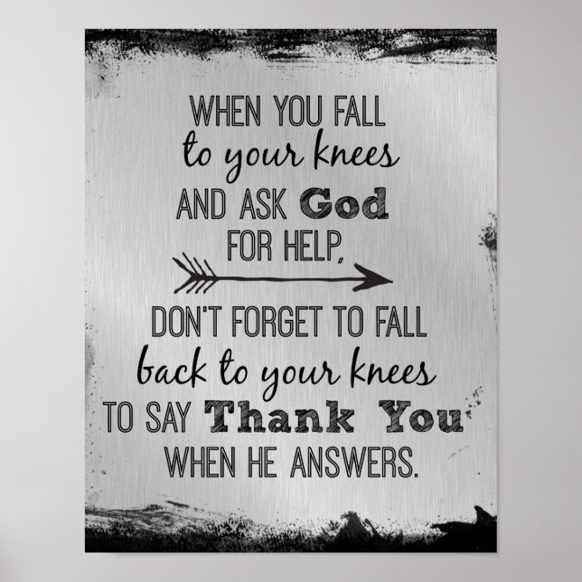 Inspiration danke Gott Zitat Poster (Vorne)