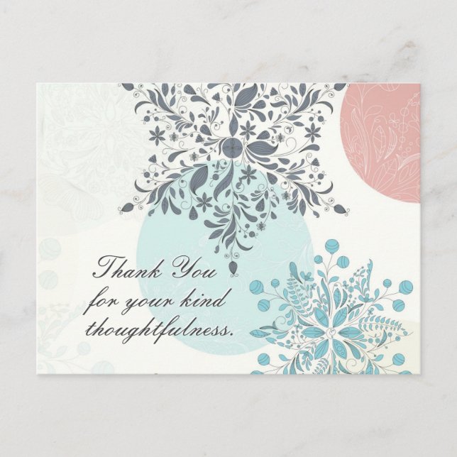 Inspiration Dankeschön, Schrift, Vintage Blume Postkarte (Vorderseite)