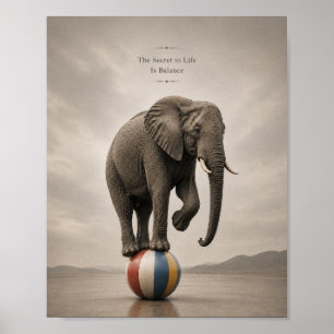 Inspiration Der Schlüssel zu Lebensbalance Elefant Poster
