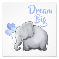 Inspiration DREAM BIG Niedlich Elephant Kinderzimm
