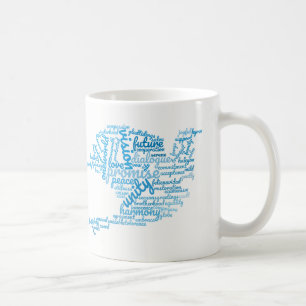 Inspiration Elegant Dove of Peace Tag Cloud Kaffeetasse