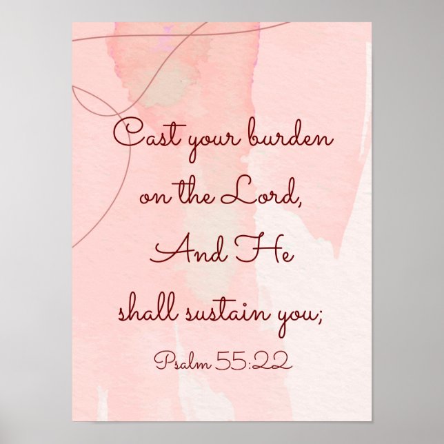 Inspiration Ermutigung Bibel Verse Psalm 55 Poster (Vorne)