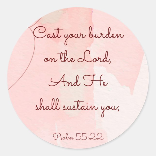 Inspiration Ermutigung Bibel Verse Psalm 55 Runder Aufkleber (Vorderseite)