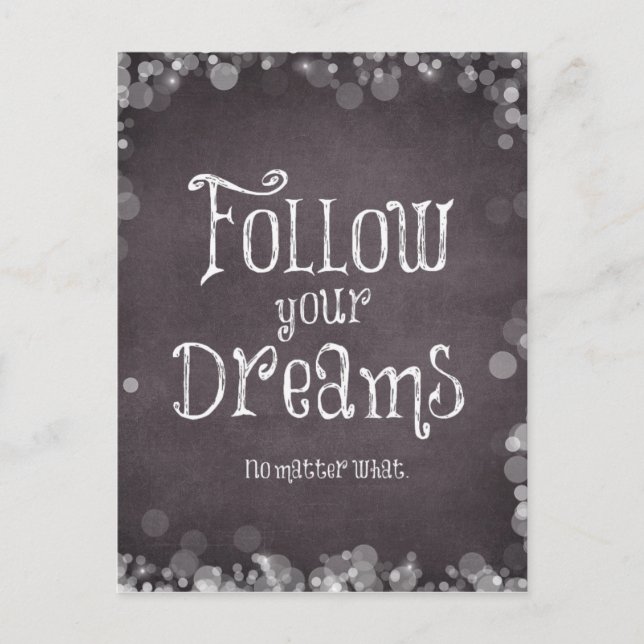 Inspiration folgen Sie Ihrem Wunschzitat Postkarte (Vorderseite)