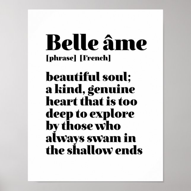 Inspiration Französisch Wort Schönes Soul Belle Am Poster (Vorne)