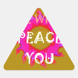 Inspiration Frieden mit Ihnen Vector Design Art Dreieckiger Aufkleber