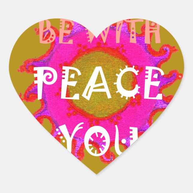Inspiration Frieden mit Ihnen Vector Design Art Herz-Aufkleber (Vorderseite)