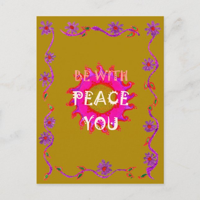Inspiration Frieden mit Ihnen Vector Design Art Postkarte (Vorderseite)