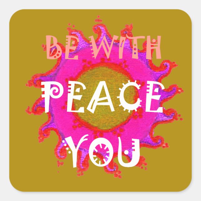 Inspiration Frieden mit Ihnen Vector Design Art Quadratischer Aufkleber (Vorderseite)