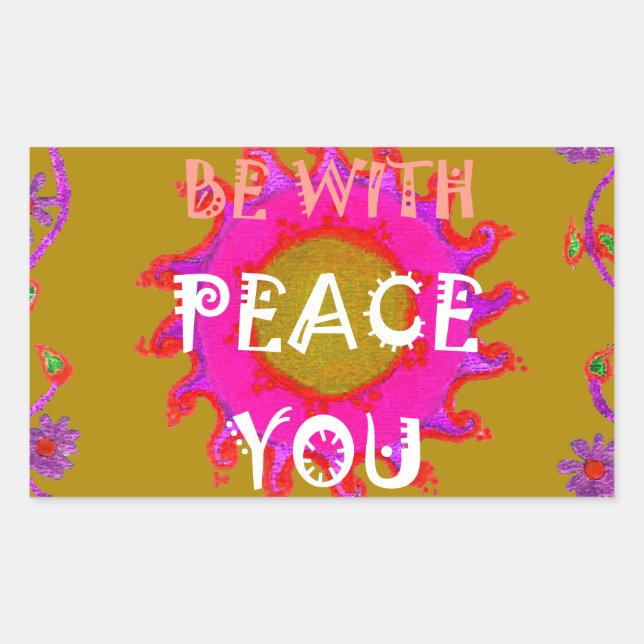 Inspiration Frieden mit Ihnen Vector Design Art Rechteckiger Aufkleber (Vorderseite)