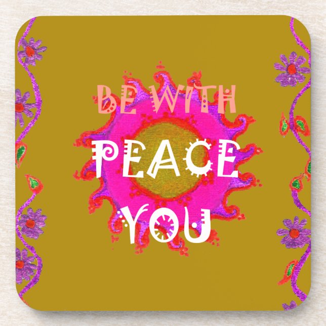 Inspiration Frieden mit Ihnen Vector Design Art Untersetzer (Vorderseite)