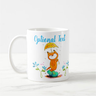 Inspiration Frühlingsfox mit Regenschirm Kaffeetasse