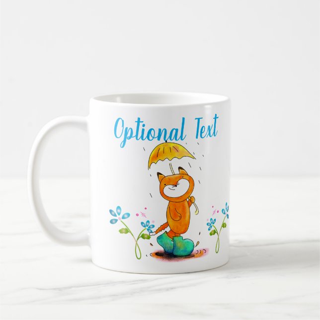 Inspiration Frühlingsfox mit Regenschirm Kaffeetasse (Links)