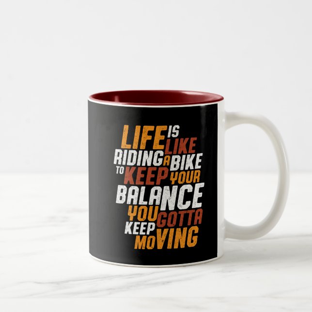 Inspiration für das Fahrrad - Leben wie das Fahrra Zweifarbige Tasse (Rechts)