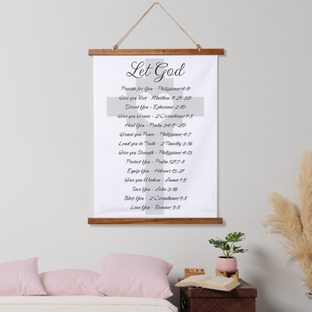 Inspiration für die Gottesschrift gelassen Wandteppich Mit Holzrahmen (Schlafzimmer)