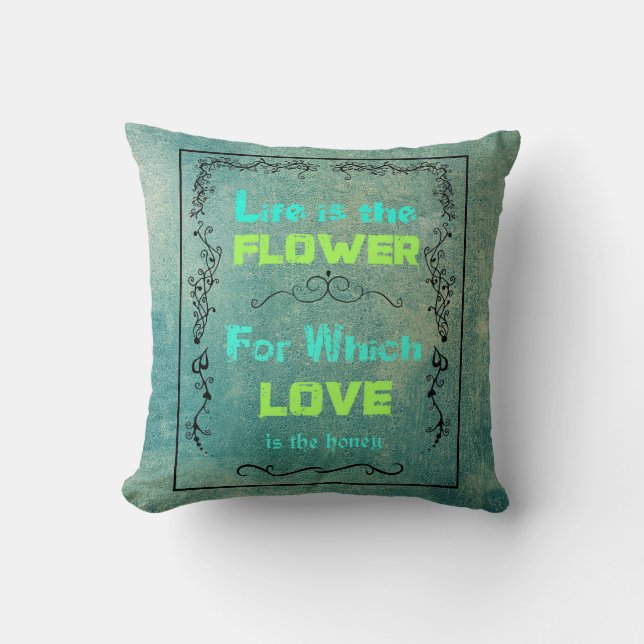 Inspiration für Liebe und Leben Kissen (Vorderseite)