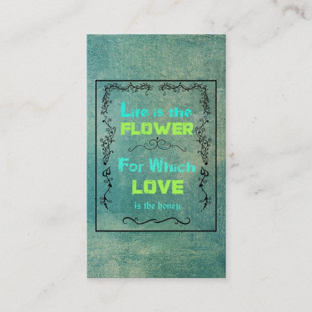 Inspiration für Liebe und Leben Visitenkarte (Vorderseite)