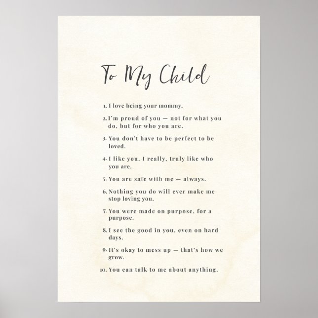 Inspiration für Mama zum Kinderplakat Poster (Vorne)