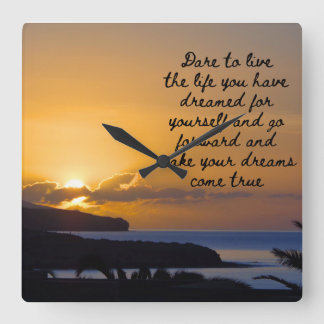 Inspiration für Sonnenuntergang Quadratische Wanduhr