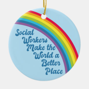 Inspiration für Sozialarbeit Regenbogen Keramik Ornament