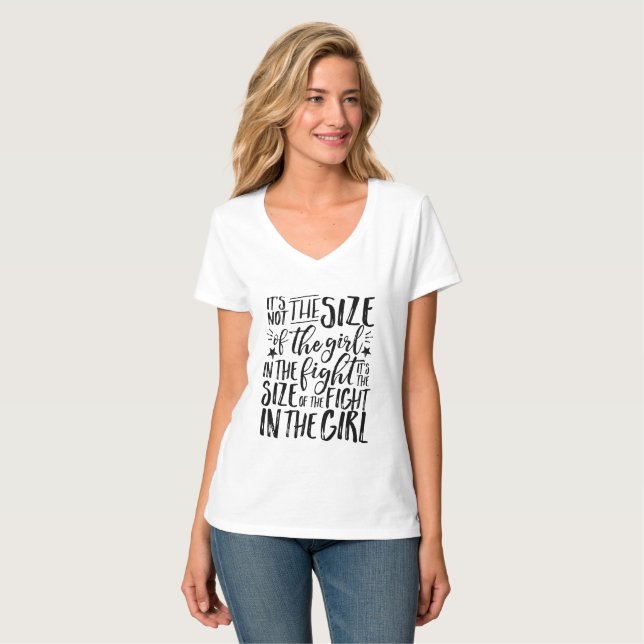 Inspiration für starke, tapfere Mädchen-Kämpfer T-Shirt (Vorderseite Vollansicht)