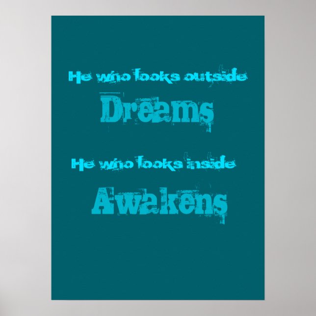 Inspiration für Typografie - Erwachen von Zitaten Poster (Vorne)