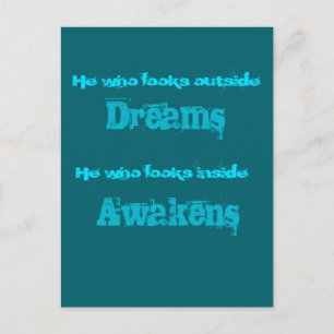 Inspiration für Typografie - Erwachen von Zitaten Postkarte