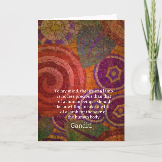 Inspiration Gandhi Tierrechte zitieren ART Karte (Vorderseite)