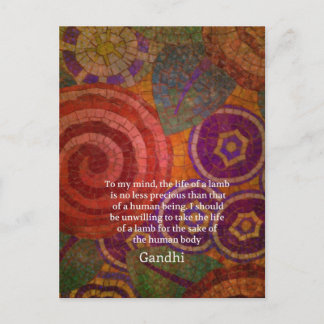 Inspiration Gandhi Tierrechte zitieren ART Postkarte