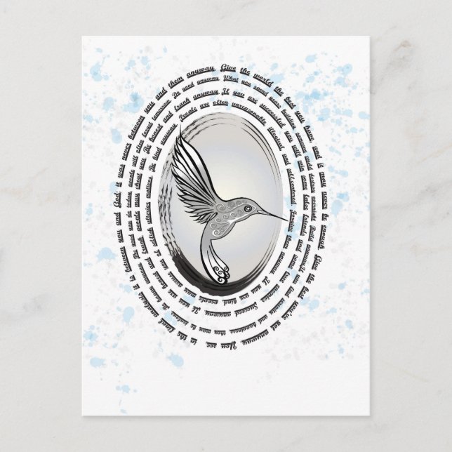 Inspiration Gebet Kolibris Aquarell Postkarte (Vorderseite)