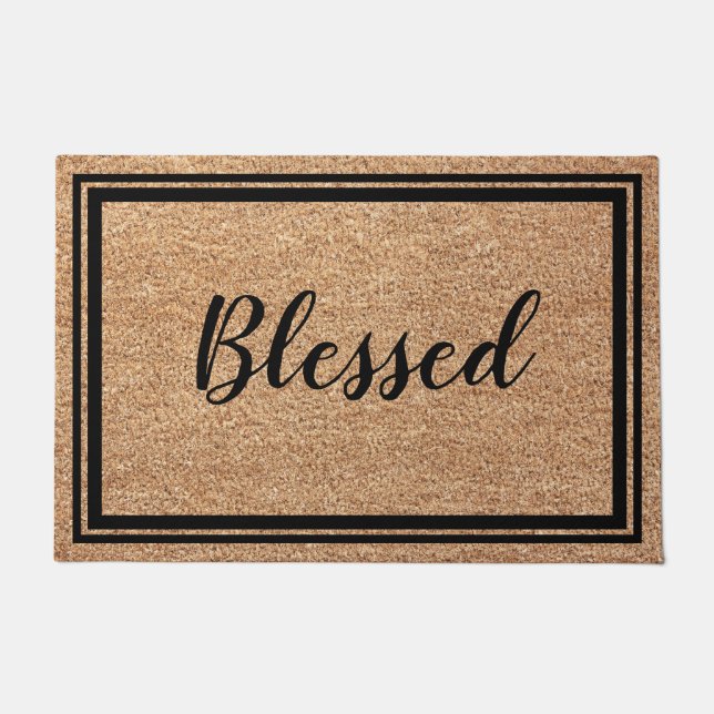 Inspiration gesegnete Imitate Coir Text Design Fußmatte (Vorderseite)