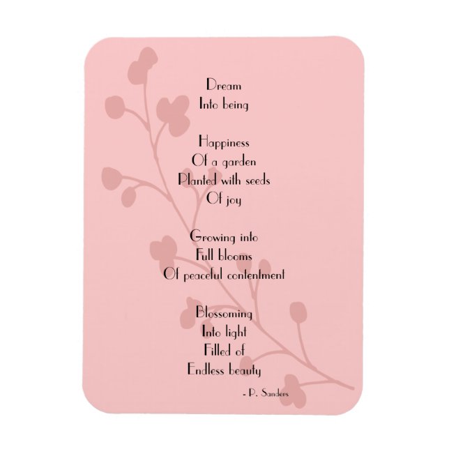 Inspiration Glück Freude Traumgedicht Magnet (Vertikal)
