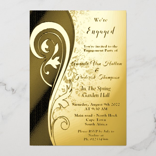 Inspiration Gold Filigree Foil Invitation (Recto)