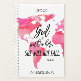 Inspiration Gott ist in ihrem Namen Pink Map Planer
