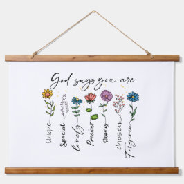 Inspiration Gott Kinderzimmer Art Print Wandteppich Mit Holzrahmen