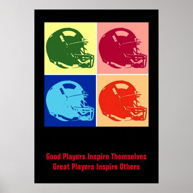 Inspiration gute Spieler Pop Art Football Helm Poster (Vorne)