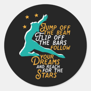 Inspiration Gymnastik Sport Quote Gymnast Girl Runder Aufkleber
