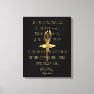 Inspiration Hafiz Dance Quote Gold Ballet Tänzer Leinwanddruck