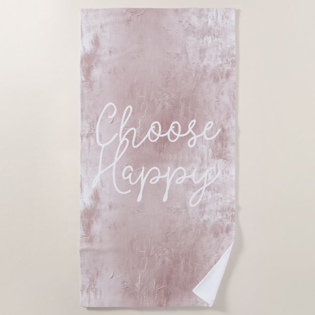 Inspiration Happy Chic Dusty Rose Blush Pink Strandtuch (Vorderseite)