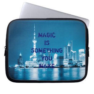 Inspiration Hoffnung Stadt-Nacht Hintergrund Fall- Laptopschutzhülle
