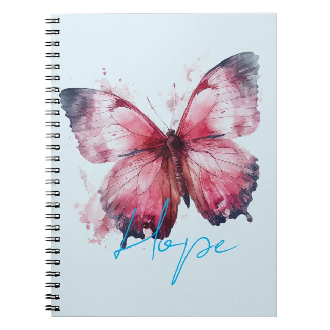 Inspiration Hope Pink Butterfly Notizblock (Vorderseite)