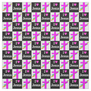 INSPIRATION I LIEBE JESUS CROSS AND RAINBOW STOFF