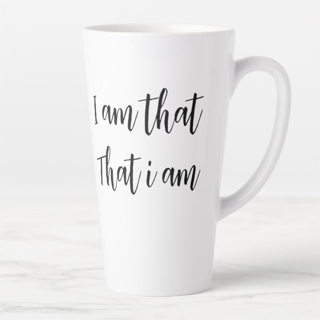 Inspiration "Ich bin das, dass ich bin" Zitat Tass Milchtasse (Rechts)