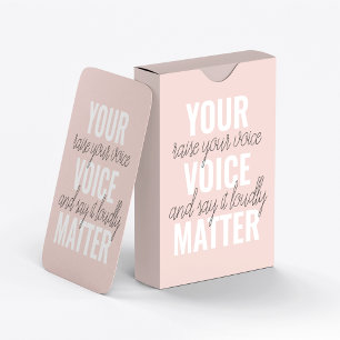 Inspiration Ihre Stimme zählt Motivationszitat Spielkarten