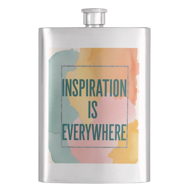 Inspiration ist überall flachmann (Vorderseite)