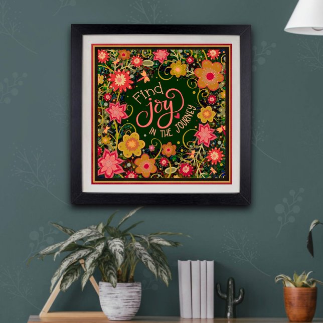 Inspiration Joy Floral Hübsch Journey Green Poster (Von Creator hochgeladen)
