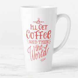 Inspiration Kaffee Zitat Rote Kalligrafie Tall Milchtasse